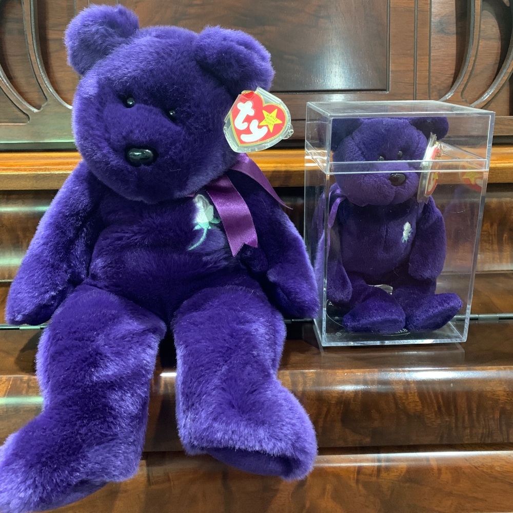 Princess Diana Bear Beanie Baby & Buddy Duo - RARE